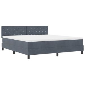 vidaXL LED Boxspringbett mit Kopfteil Dunkelgrau 180 x 200 cm Samt