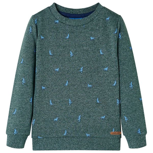 Kinder-Sweatshirt Dunkelgr&uuml;n Melange 140