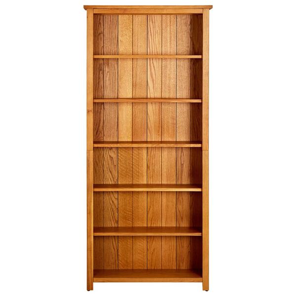 vidaXL B&uuml;cherregal 6 F&auml;cher 80x22,5x180 cm Massivholz Eiche