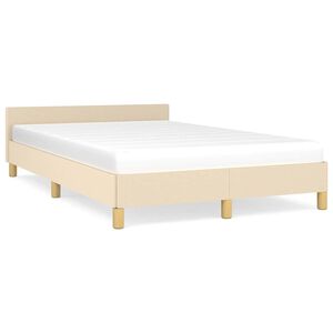vidaXL Bettgestell ohne Matratze Creme 120x200 cm Stoff