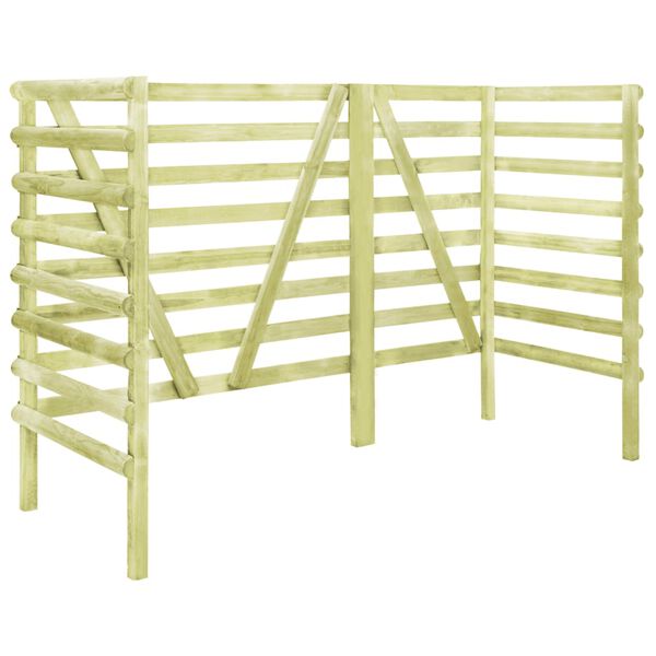 vidaXL M&uuml;lltonnenbox 3 Tonnen 210x80x150 cm Impr&auml;gniertes Kiefernholz