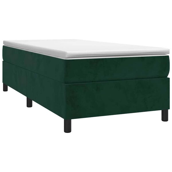 vidaXL Boxspringbett mit Matratze Dunkelgr&uuml;n 80x200 cm Samt
