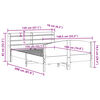 vidaXL Massivholzbett ohne Matratze 135x190 cm Kiefernholz