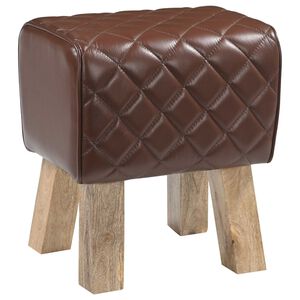 vidaXL Bank 40 x 30 x 45 cm Echtes Leder Diamant-Braun
