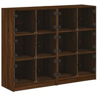 vidaXL Bücherregal mit Türen Braun Eichen-Optik 136x37x109 cm