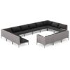 vidaXL 13-tlg. Garten-Lounge-Set mit Kissen Poly Rattan Dunkelgrau