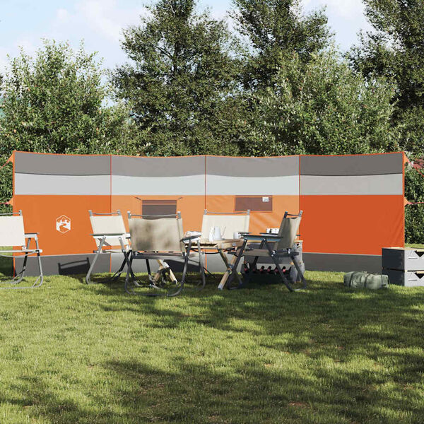 vidaXL Camping-Windschutz Grau und Orange 510x153 cm Wasserdicht