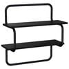vidaXL 2-stufiges Wandregal Schwarz Eichen-Optik 40 x 24,5 x 61 cm