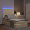 vidaXL Bett mit Stauraum und LED mit LED Creme 90 x 190 cm Polyester