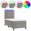 vidaXL Boxspringbett mit Matratze & LED Hellgrau 90x190 cm Samt