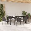 vidaXL Garten Essgruppe 7 pcs Braun und Schwarz PE-Rattan