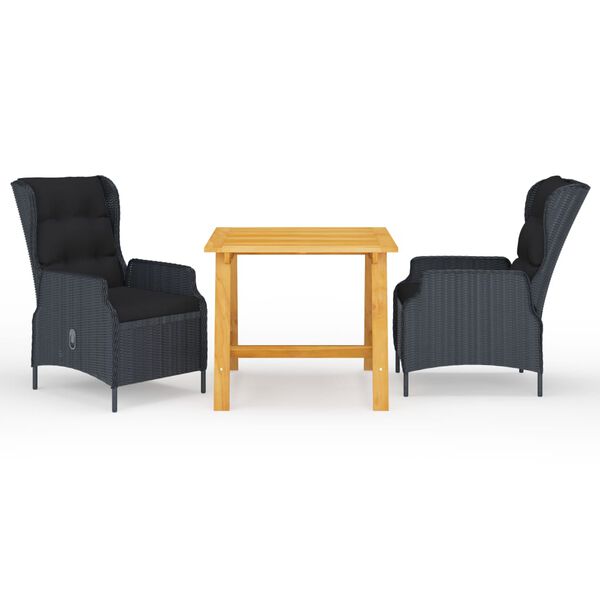 vidaXL 3-tlg. Garten-Essgruppe Braun