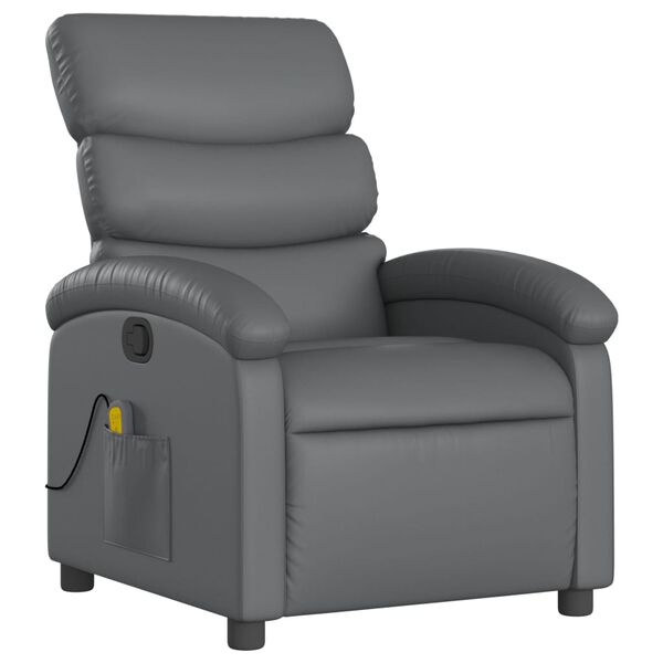 vidaXL Massagesessel Relaxsessel Grau Kunstleder