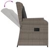 vidaXL 3-tlg. Garten-Lounge-Set mit Kissen Grau Poly Rattan