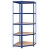 vidaXL Eckregal mit 5 B&ouml;den Blau Stahl & Holzwerkstoff