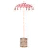 vidaXL Balinesischer Sonnenschirm mit Sockel Rosa 95 x 95 x 260 cm