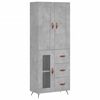 vidaXL Highboard Betongrau 69,5x34x180 cm Holzwerkstoff