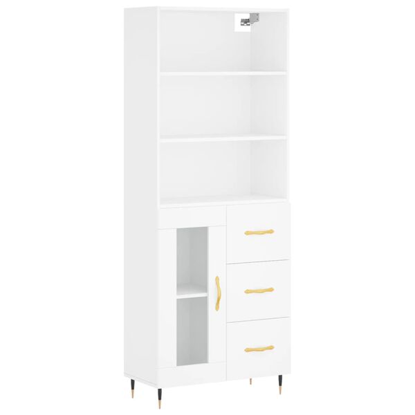 vidaXL Highboard Wei&szlig; 69,5x34x180 cm Holzwerkstoff