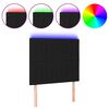 vidaXL LED Kopfteil Schwarz 80x5x118/128 cm Stoff