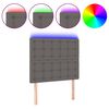 vidaXL LED Kopfteil Grau 80x5x118/128 cm Kunstleder