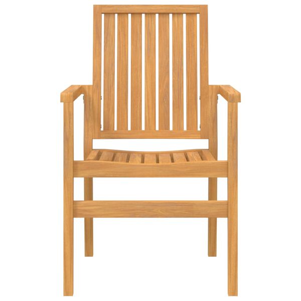vidaXL Gartenst&uuml;hle 8 Stk. Stapelbar 56,5x57,5x91 cm Massivholz Teak