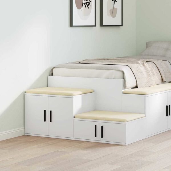 vidaXL Aufbewahrungsschrank 2 pcs Wei&szlig; 108 x 41 x 40 cm Holzwerkstoff