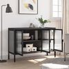 vidaXL Sideboard Schwarz 105x35x70 cm Glas und Stahl