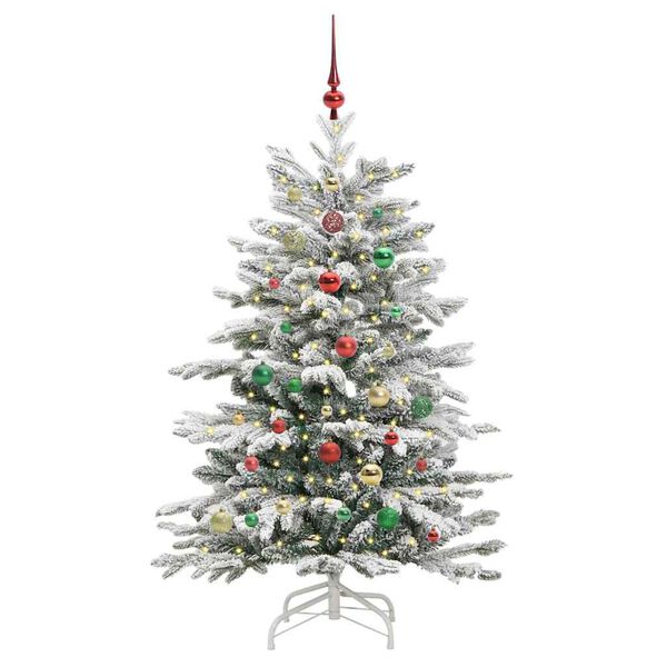 vidaXL K&uuml;nstlicher klappbarer Weihnachtsbaum Wei&szlig; 150 cm PE und PVC