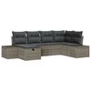 vidaXL Gartensofa-set mit Kissen 6 pcs Grau Poly-Rattan