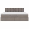 vidaXL Ottoman-Bett mit Matratze & LEDs Taupe 160x200 cm Stoff