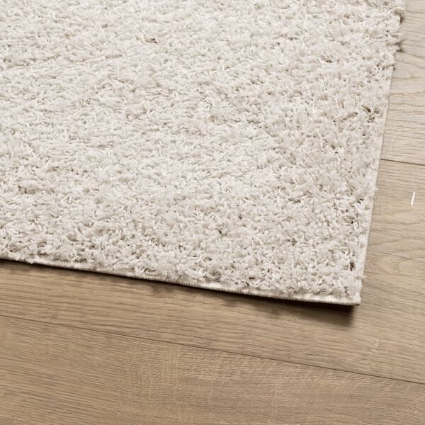vidaXL Teppich Shaggy Hochflor Modern Creme 60x110 cm