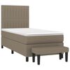 vidaXL Boxspringbett mit Matratze Taupe 80x200 cm Stoff