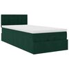 vidaXL Ottoman-Bett mit Matratze Dunkelgr&uuml;n 90x200 cm Samt