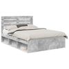 vidaXL Bettrahmen Betongrau 140 x 190 cm Massives Kiefernholz