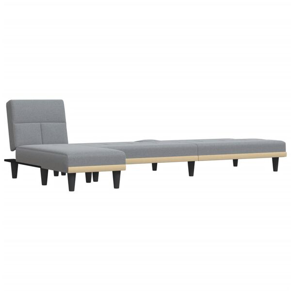 vidaXL Schlafsofa in L-Form Hellgrau 255x140x70 cm Stoff