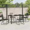 vidaXL Garten Essgruppe 5 pcs Schwarz PVC-Rattan