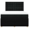 vidaXL Boxspringbett mit Matratze Schwarz 140x200 cm Stoff
