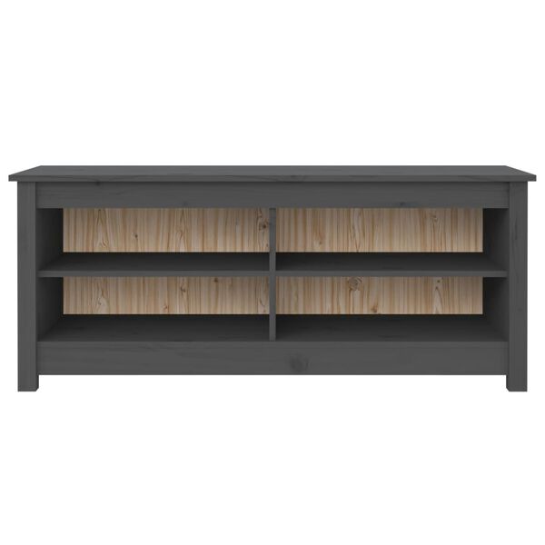 vidaXL Schuhbank Grau 110x38x45,5 cm Massivholz Kiefer