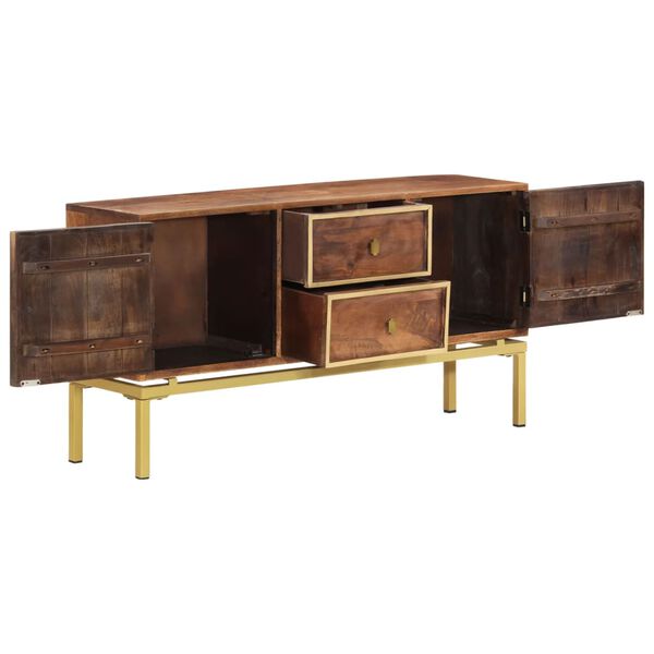 vidaXL Sideboard 120x29x60 cm Massivholz Mango