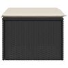 vidaXL Gartenhocker mit Kissen Schwarz 55x55x37 cm Poly Rattan