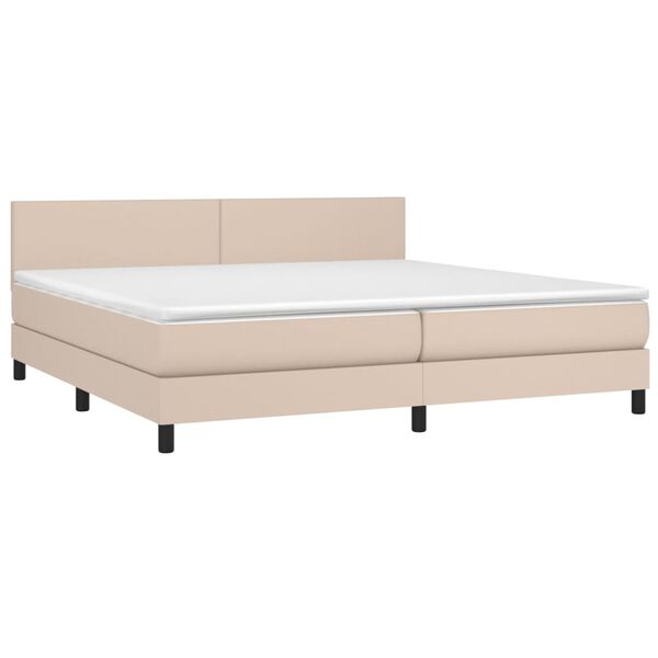 vidaXL Boxspringbett mit Matratze & LED Cappuccino-Braun 200x200cm