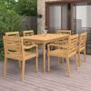 vidaXL 7-tlg. Garten-Essgruppe Massivholz Teak