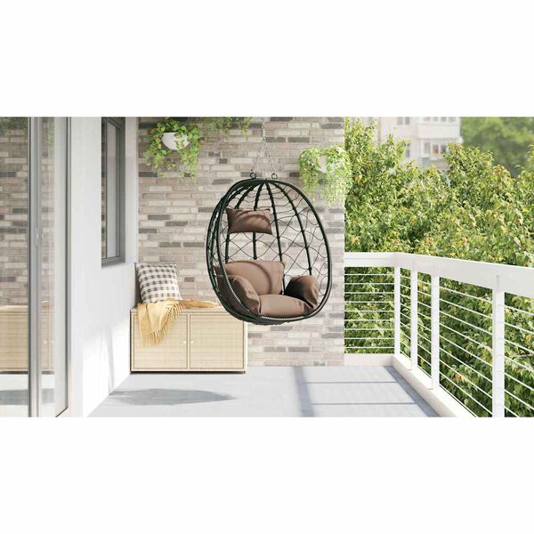 vidaXL H&auml;ngendes Ei-Stuhl Kaffeebraun 91.5 x 60 x 110 cm Poly-Rattan