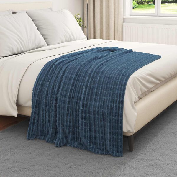 vidaXL &Uuml;berwurfdecke Marineblau 150 x 130 cm Fleece