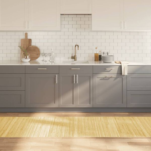 vidaXL Teppich Rechteckig Hell Natur 80x400 cm Bambus