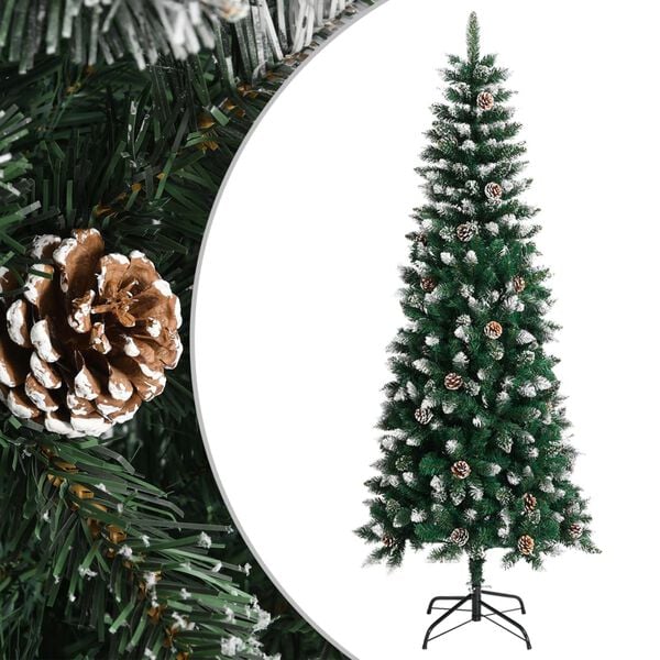 vidaXL K&uuml;nstlicher Weihnachtsbaum mit St&auml;nder Gr&uuml;n 210 cm PVC
