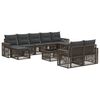vidaXL Gartensofa-set 10 stk. Grau und Dunkelgrau Poly-Rattan