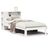 vidaXL Massivholzbett mit Regal ohne Matratze Wei&szlig; 75x190 cm Kiefer