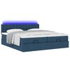 vidaXL Ottoman-Bett mit Matratzen & LEDs Blau 160x200 cm Stoff