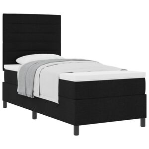 vidaXL Boxspringbett mit Matratze Schwarz 80 x 200 cm Stoff